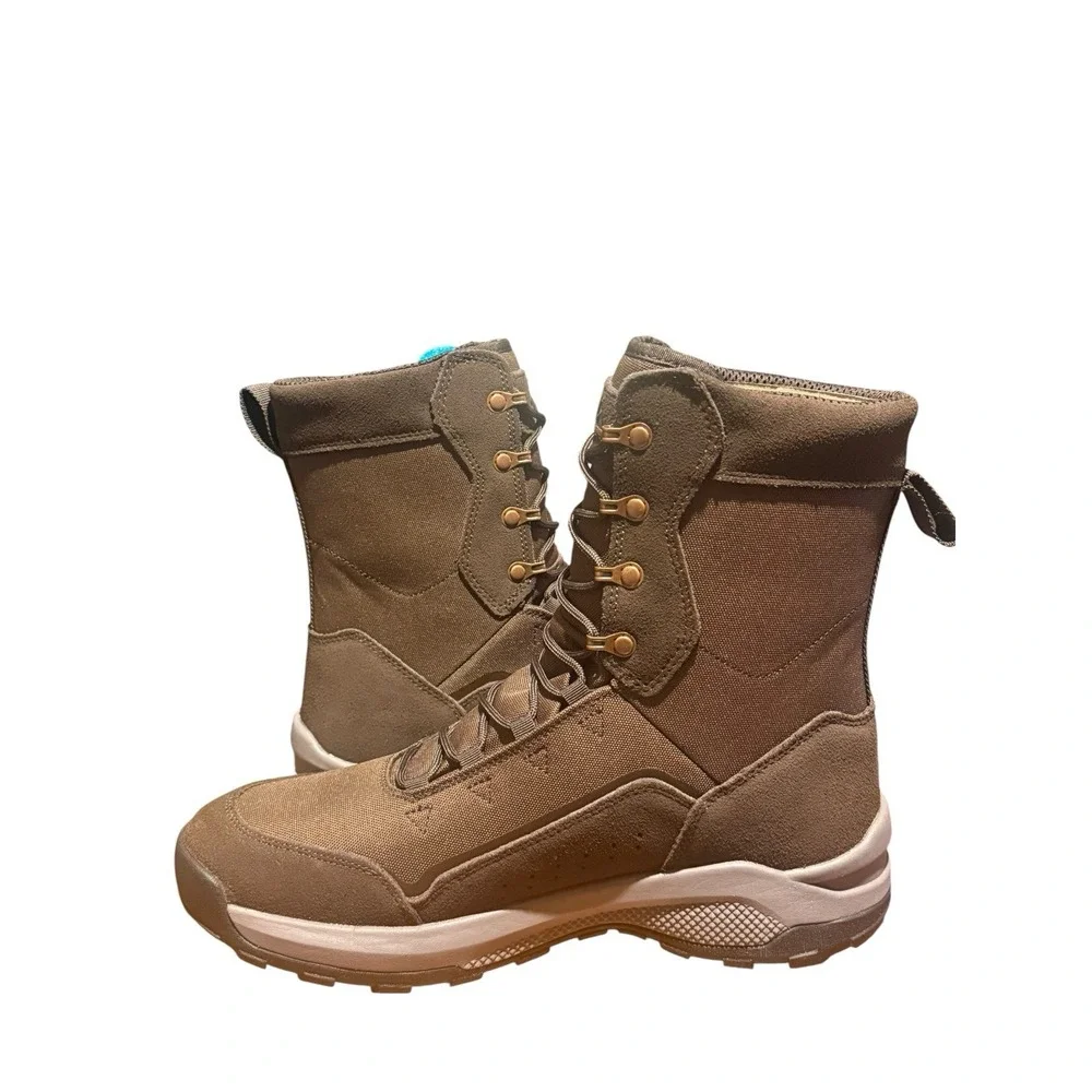 Ozark Trail Hunting 8in Lite Brown Mens 10.5 Waterproof Leather Mesh Rubber Sole